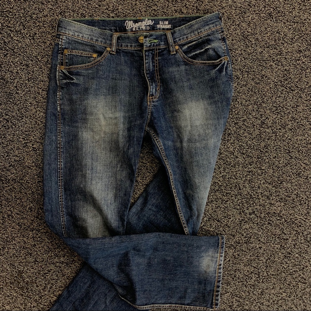 never worn wranglers slim straight jeans
